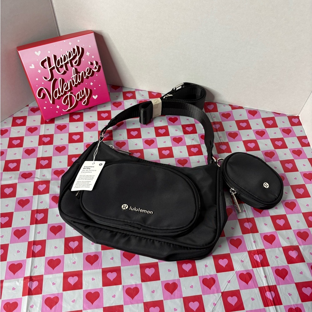 Lululemon Black Crossbody Bag with Silver Accents - Picture 2 of 5